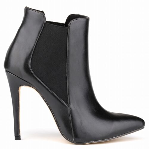 WOMEN FAUX LEATHER HIGH HEELS STILETTO BOOTS SEXY HOT