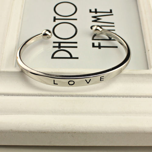 NEW Fashion Women’s Stainless Steel Screw Hand Love Wedding Cuff Bangle Bracelet