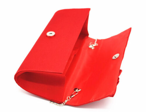 NEW Evening Clutch Bag Shining Satin Lady Wedding Bridal Chain MULTI COLOR gift
