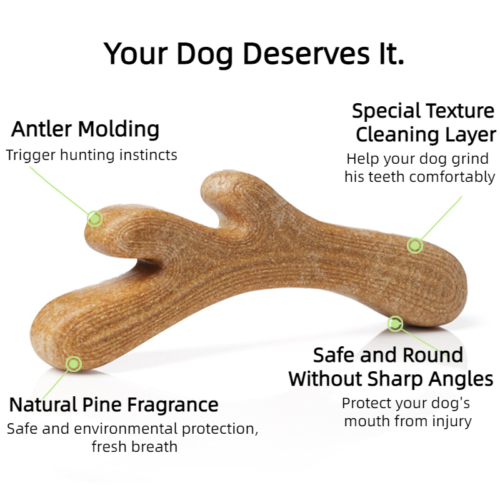New Pet Molar Stick Wood Plastic Antler Bite Resistant Boredom Dog Toys