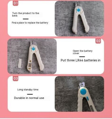 Cat Dog Nail Sharpener Nail Clippers Pet Grooming Cleaning Supplies LED Lights