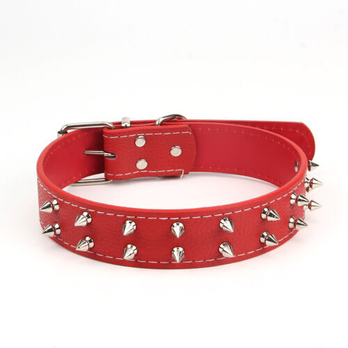 New Large And Medium Size Dog PU Leather Rivet Collar Punk Style Dog Collar