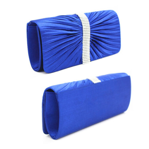 NEW Shining Satin Chain Handbag Ladies Evening Clutch Bag Wedding Bridal