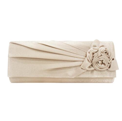 NEW Evening Clutch Bag Shining Satin Lady Wedding Bridal Chain MULTI COLOR gift