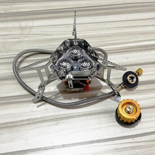 Outdoor Portable Split Type Three-head Stove Camping Picnic Windproof Stove Head