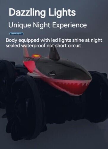 Amphibious Shark Stunt Car Remote Control Wireless Electric Toy Boy Kids Gift