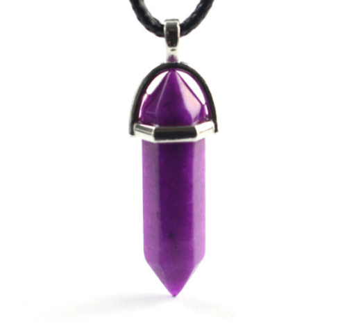 Natural Quartz Crystal Chakra Cut Gemstone Pendant Healing Point Reiki Necklace