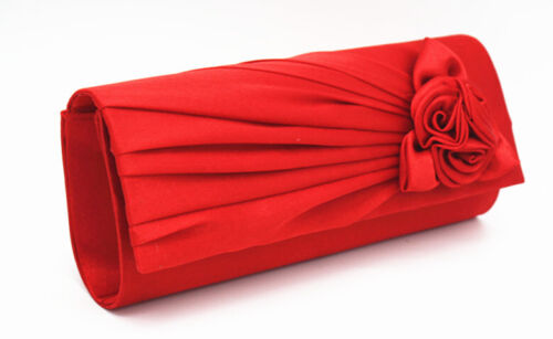 NEW Evening Clutch Bag Shining Satin Lady Wedding Bridal Chain MULTI COLOR gift
