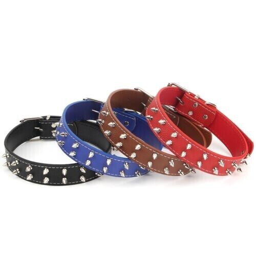 New Large And Medium Size Dog PU Leather Rivet Collar Punk Style Dog Collar