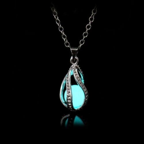 Fashion Luminous Spiral Can Open Hollowed Out Necklace Moonstone Pearl Pendant