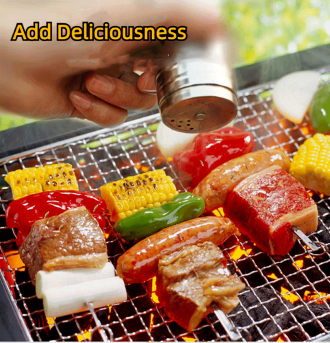 Outdoor Barbecue Portable Stainless Steel Kitchen Seasoning Jar 6 In 1 Set