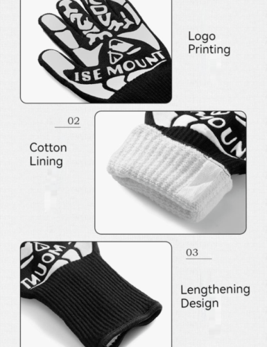 800 Degree High Temperature Resistance Silicone Outdoor BBQ Thickened Gloves