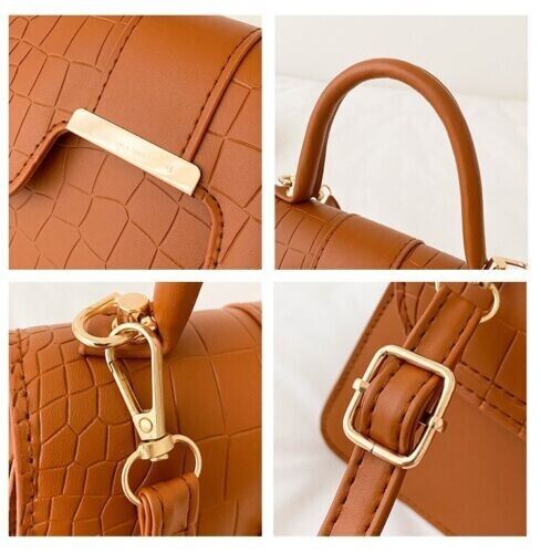 Women's Fashion Crocodile Stripe Simple Handbag Shoulder Bag Crossbody Bag