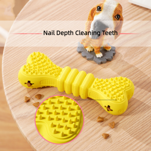 Leaky Food Bone Shaped Pet Toys Dog Toy Gnawing Teeth Grinding Teeth Cleaning