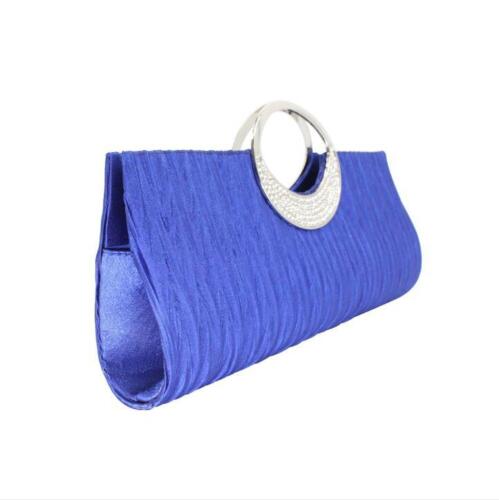 New Shining Satin Chain Handbag Multicoloured Ladies Wedding Bridal Evening Clutch Bag