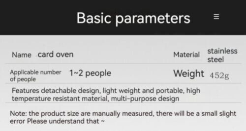 Outdoor Portable Folding Card Stove Stainless Steel Burner Grill BBQ Wood Burn