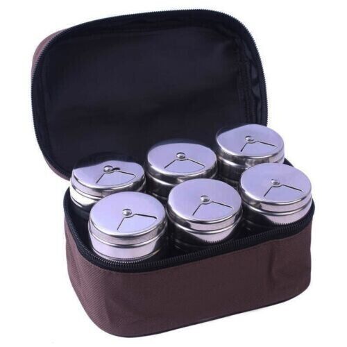 Outdoor Barbecue Portable Stainless Steel Kitchen Seasoning Jar 6 In 1 Set