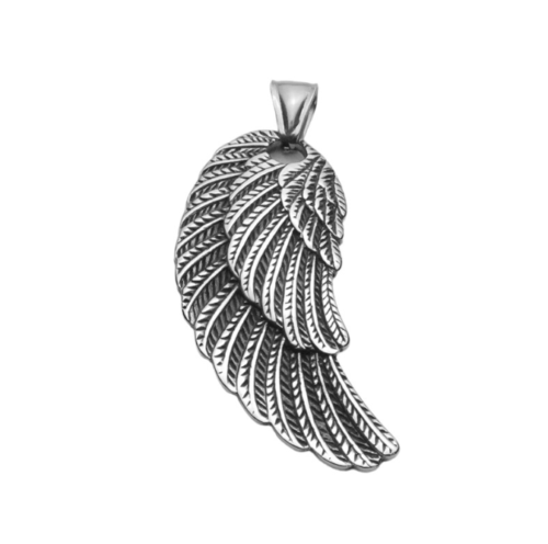 Nordic Scandinavian Stainless Steel Necklace retro feather Angel wing Pendant