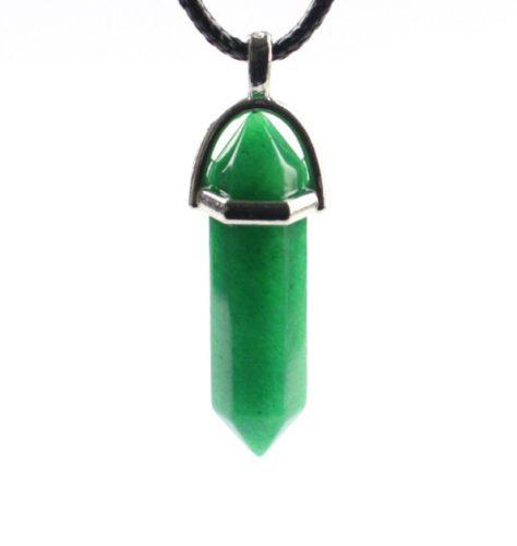 Natural Quartz Crystal Chakra Cut Gemstone Pendant Healing Point Reiki Necklace