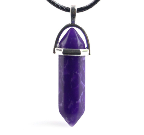 Natural Quartz Crystal Chakra Cut Gemstone Pendant Healing Point Reiki Necklace