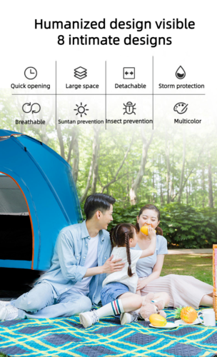 Light Stable Camping Speed Off Rain Proof Outdoor Beach Portable Blue Tent