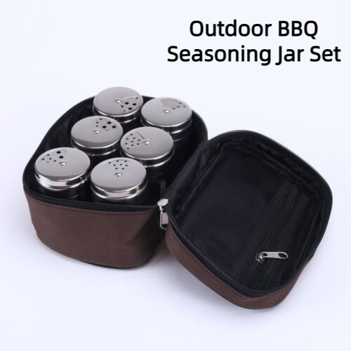 Outdoor Barbecue Portable Stainless Steel Kitchen Seasoning Jar 6 In 1 Set