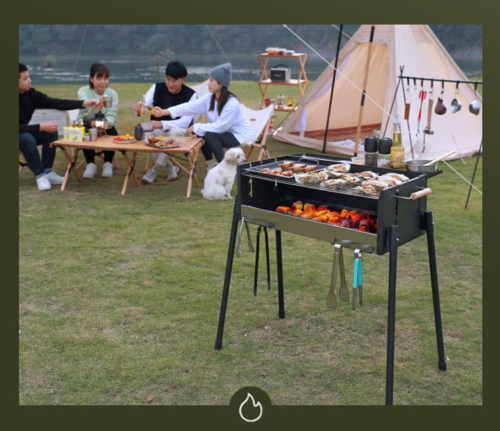 New Extra Large Charcoal BBQ Grill Portable Outdoor Barbecue Foldable Camping