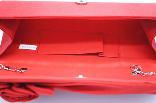 NEW Evening Clutch Bag Shining Satin Lady Wedding Bridal Chain MULTI COLOR gift