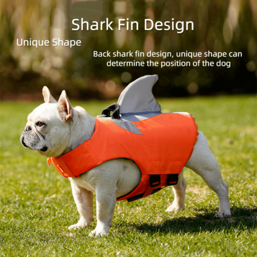 New Dogs Safe Luminous Life Jacket Durable Shark Fin Design Life Jacket