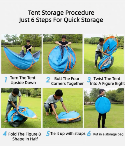 Light Stable Camping Speed Off Rain Proof Outdoor Beach Portable Blue Tent