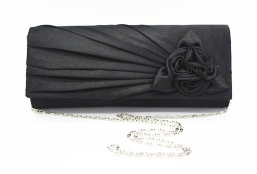 NEW Evening Clutch Bag Shining Satin Lady Wedding Bridal Chain MULTI COLOR gift
