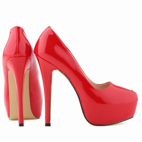 New Fashion QUALITY EVERYDAY SEXY LADY WOMEN PATENT PLATFORM HIGH HEELS SHOES