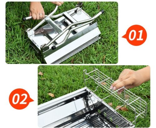New Large High Charcoal BBQ Grill Portable Outdoor Barbecue Foldable Camping
