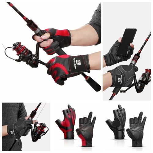 Anti-Slip 3 Finger Cut Fingerless M L XL Hunting Hiking Shooting Fishing Gloves