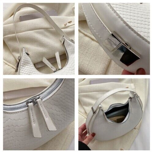 Women's Crocodile Stripe Double Zipper Fashion Personality Underarm Shoulder Bag
