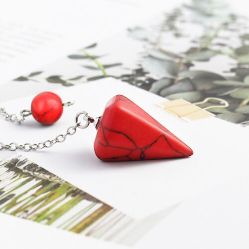 Fashion Crystal Stone Spirit Pendulum Hexagonal Conical Cut Energy Stone Pendant