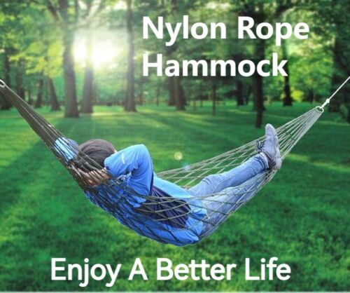 Outdoor Travel Hiking Swing Hammock Portable Aerial Nylon Rope Leisure Mesh