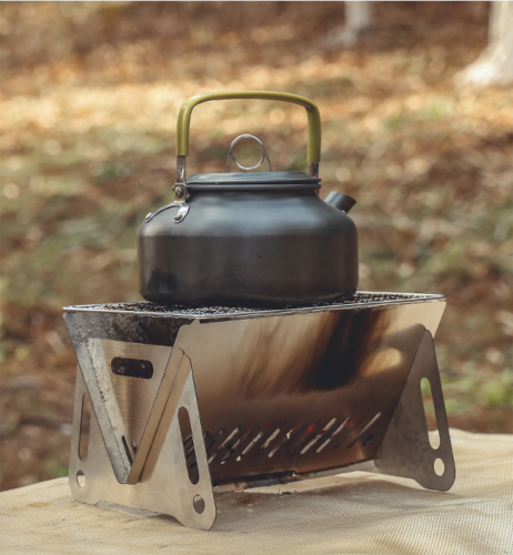 Outdoor Portable Folding Card Stove Stainless Steel Burner Grill BBQ Wood Burn