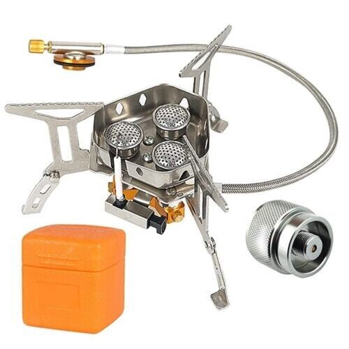 Outdoor Portable Split Type Three-head Stove Camping Picnic Windproof Stove Head