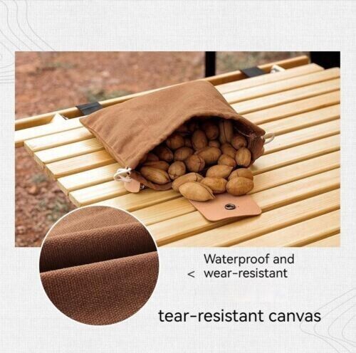 Outdoor Canvas Foraging Bag Fruit Pick Waist Tool Belt Pouch Drawstring Fold Bag