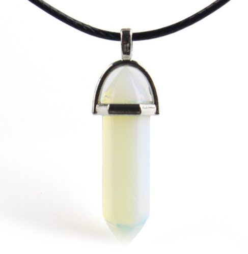 Natural Quartz Crystal Chakra Cut Gemstone Pendant Healing Point Reiki Necklace
