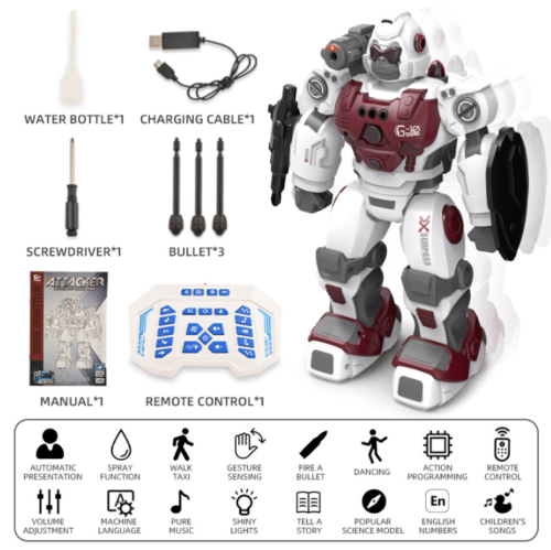 Kids Toy Birthday Gift Spray 2.4GHz Remote Control Intelligent Ape Gesture Robot