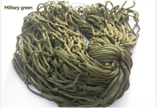 Outdoor Single Hammock Camping Thickened Army Green Mesh Nylon Rope Tie Portable