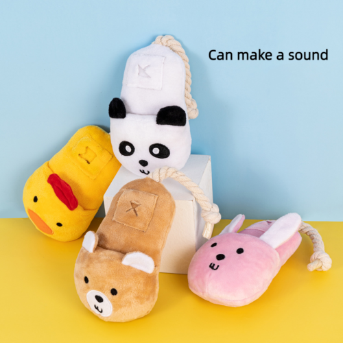 New Pet Vocalizing Sniffing Toys Slippers Plush Toys Puppy Educational Toys