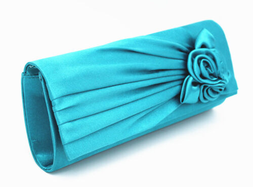 NEW Evening Clutch Bag Shining Satin Lady Wedding Bridal Chain MULTI COLOR gift