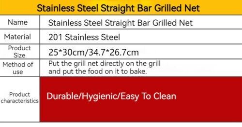Outdoor Home Durable Tools Thick Stainless Steel BBQ Net Camping Cooking Grill