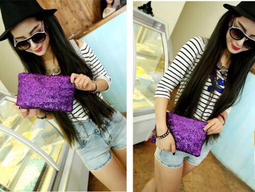 NEW Sparkling Sequins Fashion Evening Party Bag Clutch Handbag Women Tote Purse