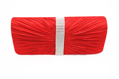 NEW Shining Satin Chain Handbag Ladies Evening Clutch Bag Wedding Bridal