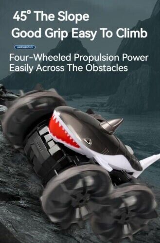 Amphibious Shark Stunt Car Remote Control Wireless Electric Toy Boy Kids Gift