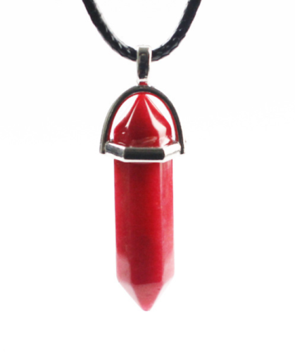 Natural Quartz Crystal Chakra Cut Gemstone Pendant Healing Point Reiki Necklace